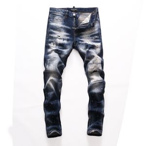 DSQ Phantom Turtle Jeans Mens Diseñador Italiano Jeans Skinny Reped Cool Guy Causal Denim Fashion Marca Fit Jeans Men Washed Pants 65223