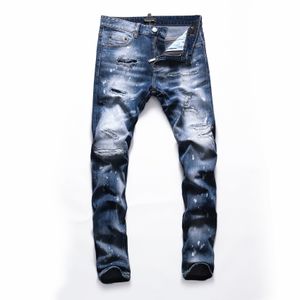 DSQ Phantom Turtle heren jeans heren Italiaanse ontwerper jeans skinny gescheurde coole kerel causaal gat denim modemerk fit jeans gewassen broek 65220