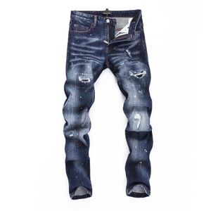 DSQ Phantom Turtle heren jeans heren Italiaanse ontwerper jeans skinny gescheurde coole kerel causaal gat denim modemerk fit jeans gewassen broek 65290