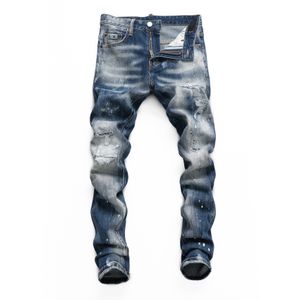 DSQ PHANTOM TURTLE Jeans pour hommes Jeans de créateur italien pour hommes Skinny déchiré Cool Guy Causal Hole Denim Marque de mode Fit Jeans Hommes Pantalon lavé 65280