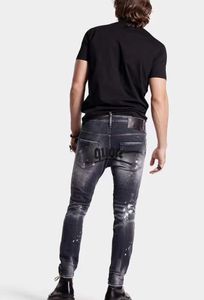 DSQ PHANTOM TURTLE Hommes Jeans Hommes Designer Italien Jeans Skinny Ripped Cool Guy Causal Trou Denim Marque De Mode Fit Jeans Hommes Pantalon Lavé 65197