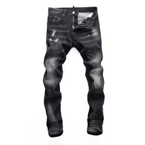 DSQ Phantom Turtle Men's Jeans Mens Italiaanse designer jeans skinny gescheurde Cool Guy causaal gat denim modemerk fit jeans gewassen broek 65295