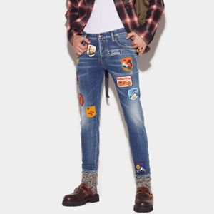 DSQ PHANTOM TURTLE Jeans para hombre Jeans de diseñador italiano para hombre Skinny Ripped Cool Guy Causal Hole Denim Fashion Brand Fit Jeans Hombres Pantalones lavados 65262