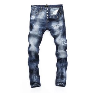 DSQ PHANTOM TURTLE Jeans pour hommes Jeans de créateur italien pour hommes Skinny déchiré Cool Guy Causal Hole Denim Marque de mode Fit Jeans Hommes Pantalon lavé 65297