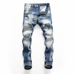 DSQ Phantom Turtle Heren jeans heren Italiaanse ontwerper jeans skinny gescheurde coole kerel causaal gat denim modemerk fit jeans gewassen broek 65308