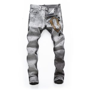 DSQ Phantom Turtle Men's Jeans Mens Italiaanse designer jeans skinny gescheurde coole kerel causaal gat denim modemerk fit jeans gewassen broek 65275