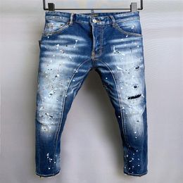 DSQ PHANTOM TURTLE Jeans para hombre Jeans de diseñador de lujo para hombre Skinny Ripped Cool Guy Causal Hole Denim Fashion Brand Fit Jeans Me208n