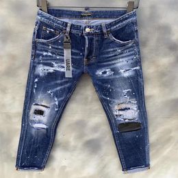 DSQ PHANTOM TURTLE Jeans para hombre Jeans de diseñador de lujo para hombre Skinny Ripped Cool Guy Causal Hole Denim Fashion Brand Fit Jeans Me236V