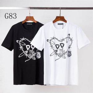 DSQ PHANTOM TURTLE T-shirts pour hommes T-shirt en coton avec logo D imprimé T-shirts de créateurs pour hommes Mode d'été Casual Streetwear To253U