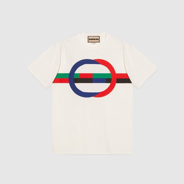 DSQ PHANTOM TURTLE Camisetas para hombre Camiseta de algodón con estampado de logotipo redondo en blanco y negro para hombre 68643