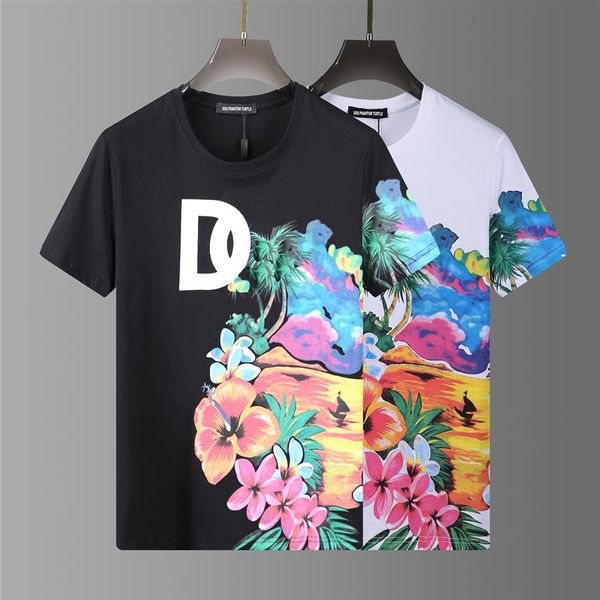 DSQ PHANTOM TURTLE Hommes Designer T-shirt Italien Milan Mode Logo Imprimer T-shirt Été Noir Blanc T-shirt Hip Hop Streetwear 10264z