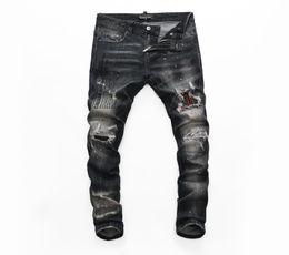 DSQ Phantom Turtle Perfecto Wash Cool Guy Jeans Classic Fashion Man Hip Hop Rock Moto Mens Casual Design Ripped Skinny en d￩tresse 3207366