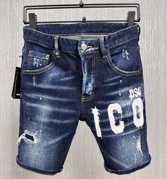 DSQ korte Jeans zomer Heren Luxe Skinny Ripped Cool Guy Gat Denim Mode dsq2 Fit Jeans Gewassen korte Broek 876-1