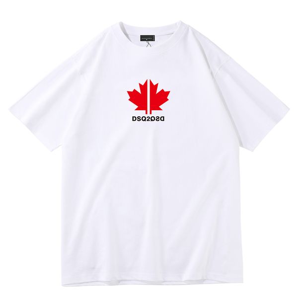 DSQ2 2023 nouveaux hommes chemises imprimées t-shirts marque décontracté classique mode personnalité tendance pour Simple rue à manches courtes