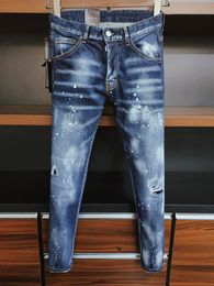 DSQ2 coolguy jeans heren jeans hiphop rock moto ontwerp gescheurd dsq2 Jean Divered Skinny Denim DSQ Jeans Blue 810