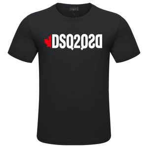 Dsq2 coton sergé tissu hommes été nouvelle lettre impression décontracté à manches courtes col rond T-shirt hommes