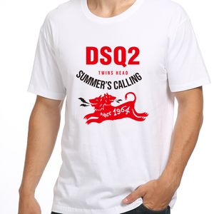 DSQ2 coton sergé tissu hommes T-shirt été nouvelle jeunesse coupe ajustée à manches courtes T-shirt mode décontracté bas chemise