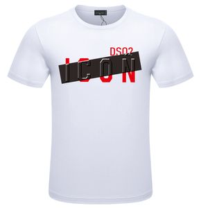 DSQ2 katoen twill stof mannen T-shirt Zomer Nieuwe Print Casual Korte Mouw Ronde Hals T-shirt Vier Seizoen Ondervacht