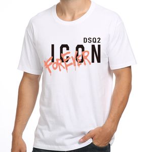 dsq2 katoen twill stof Zomer nieuwe stijl mode casual print hot stamping heren t-shirt met korte mouwen modemerk veelzijdig