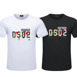 DSQ2 ICON camisetas lisas camiseta Casual Moda Tendencia Camiseta Simple Clásico Estampado de letras Pareja Unisex Sudadera Street Fashion Cuello redondo Algodón Manga corta