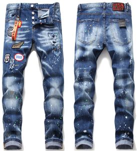 TR APSTAR hommes Cool Guy DSQ jean bleu classique Rock Moto hommes conception déchiré maigre Denim Biker D2 jean 1045 grande taille 40