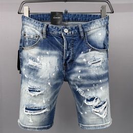 TR Apstar heren jeans korte luxe designer jeans skinny gescheurde coole kerel causaal gat denim dsq fit jeans gewassen d2 short pant d25-1