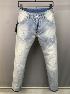 dsq2 Jeans pour hommes Designer de luxe Skinny Ripped Cool Guy Causal Hole Denim Marque de mode Fit DSQ2 jeans slim couleur gris hommes pantalons lavés classique 9876