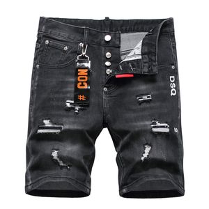 TR APSTAR DSQ court jean homme Hip Hop Rock Moto déchiré Denim Biker DSQ été noir jean court 1105