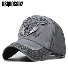 DSQBOSSD2 Été nouveau chapeau tête de taureau rétro sport randonnée chapeau rebond lavé coton casquette décontracté casquette de baseball hommes et femmes réglable9078274