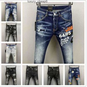 Dsquare D2 2023 Nieuwkomers D2 Heren Paars Designer Denim Jeans Gaten Broek COOLGUY Biker Broek Kleding 25DQ9