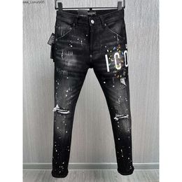 dsquare d2 dsq PHANTOM TURTLE Klassieke mode herenjeans Hip Hop Rock Moto Heren Casual ontwerp Gescheurde jeans Distressed skinny denim Biker-jeans 2034 3RPE