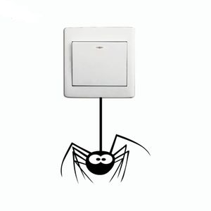 DSU dessin animé araignée interrupteur autocollant drôle Animal vinyle autocollant mural pour chambre d'enfants