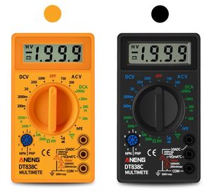 DT-838C LCD DIGITAL MULTIMETER AC / DC 750 / 1000V AMP Volt Ohm TEM-TESTER met Test Lood en Temperatuur Probe Voltmeter Ammeter