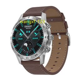 DT No.1 Series Luxury Round Round Screen Leather Roestvrij staal Smartwatch DT70+ DT70 Plus Smart Watch voor zakenmannen