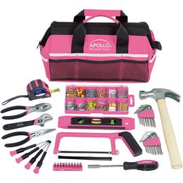 DT0020P Juego de herramientas domésticas de 201 piezas en bolsa de herramientas, rosa