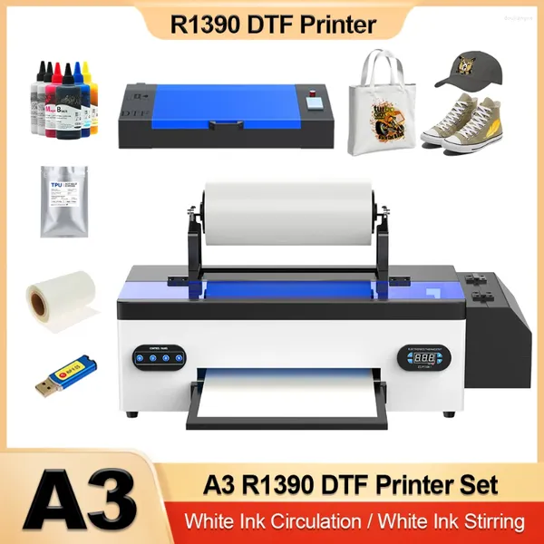 Impresora DTF con tinta blanca revolviendo la máquina de impresión directa a película
