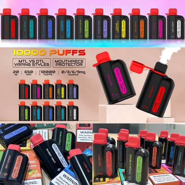 DTL 10000 Puffs Puffes Vape 10000 Puffs Cigarettes électriques Double Mesh Coil Puff Tornado Meilleur saveur pure 9k 10k 12K CHOLESALE CHAYAHAH SLOVÉNIE Espagne Vapeur