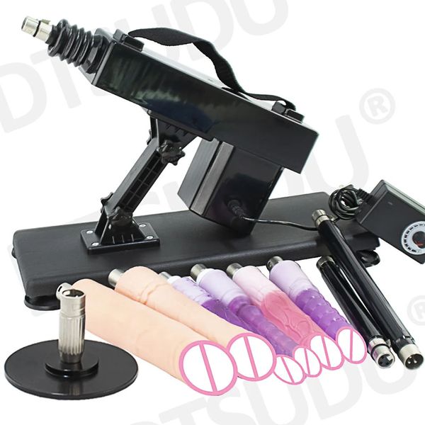 DTSUDU Sex Machine pour femmes rétractable muet Machine pistolet de pompage avec godes et tasse de Masturbation pour Couple 240129