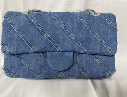 Denim Jeans Sacs à bandoulière Cas Classique Mini Flap Portefeuille Chaîne Avec Boule Sacs À Main Pièces Multi sacs avec boîte-Cadeau