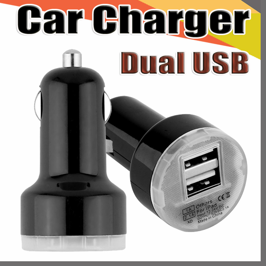 168 Corlorful Mini Candy Dual USB Auto Charger Auto Charger Traveler Adapter voor Samsung HTC Blue LED Snoepkleur