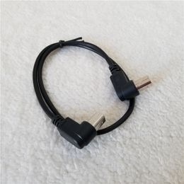 Double port d'imprimante USB à angle droit de 90 degrés de type B mâle à mâle câble adaptateur extension de données fil d'alimentation noir 50 cm