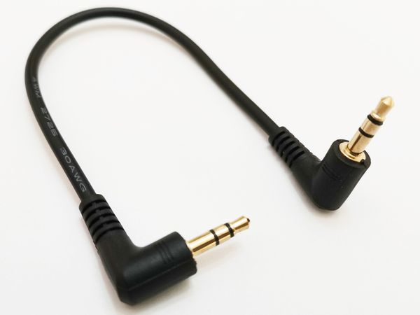 Câbles audio, double 90 degrés à angle droit 3 pôles 3,5 mm mâle vers mâle câble d'extension audio environ 20 cm/10 pièces