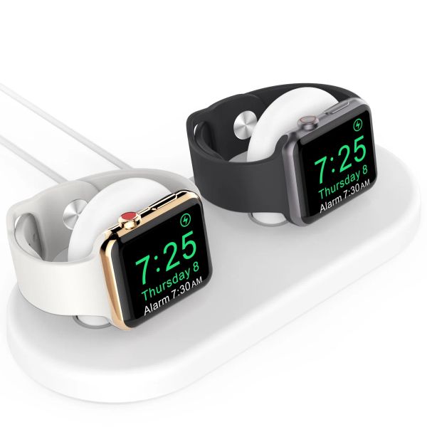 Dock de charge Dual ABS pour Apple Watch Series 6 / SE / 5/4/3/2/1 pour le mode de support de charge de charge de charge de charge de charge de charge à double tête de montre Apple Watch Mode