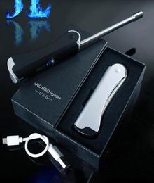 Dubbele boog ontsteker lichtere slang vouwen USB opladen Persoonlijkheid Metaal elektronische sigarettenaansteker aangepast Logo ontstekingsgereedschap voor KI3883102