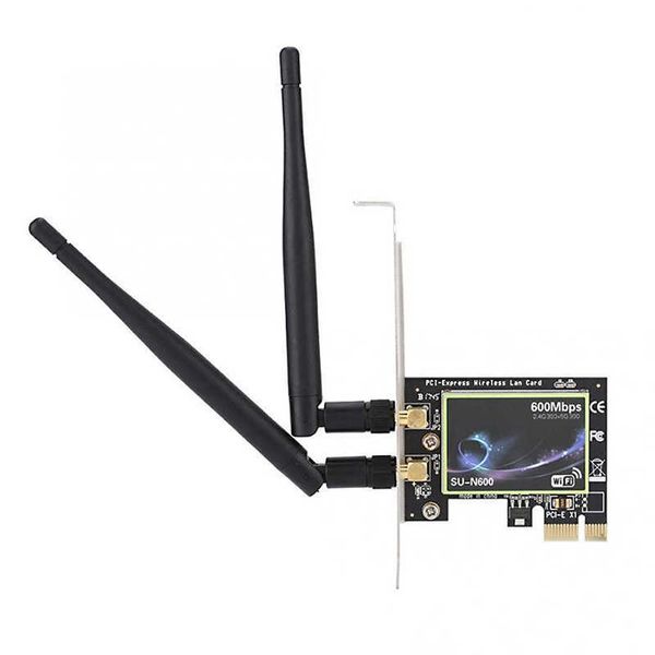 Tarjeta de red inalámbrica PCI-E de doble banda de 600Mbps SU-N600 Tarjeta de red de escritorio Gigabit Ethernet PCI-E de doble banda de 2,4G/5G