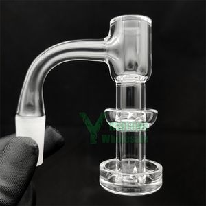 Double Bol Terp Slurper Quartz Banger Soudure Complète Bord Biseauté 10mm 14mm 90 Degrés Double Turp Slurp Dab Banger Nail YAREONE Vente en gros