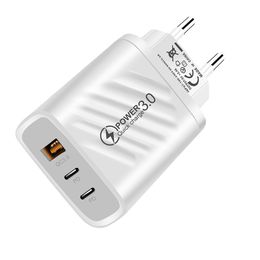 Dual C Chargers PD Dual Type-C 1USB Charger Multi-Port PD USB Travel opladen voor iPhone Samsung LG mobiele telefoon
