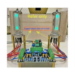 Kits de controlador de indicador de tubo 6E2 de bajo voltaje de doble canal amplificador de nivel de placa DIY Audio fluorescente DC12V 211011