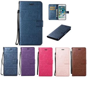 Éléphant étui portefeuille à rabat en cuir étui de téléphone pour iphone XS Max XR 8 7 6S Plus Samsung S8 S9 S10E Plus Note9