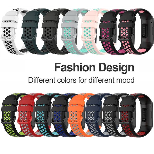 De dos colores correa de silicona Para Fitbit Carga 4 3 SE inteligente reloj pulsera banda inteligente Fitbit Charge4 de correas para los hombres de las mujeres